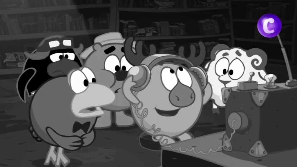 Смешарики 2 сезон 61 серия - "Чёрно-белое кино" смотреть онлайн